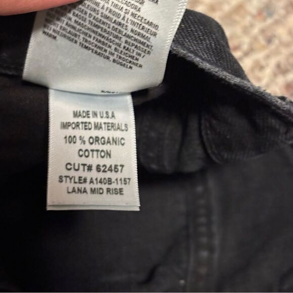 Agolde Lana Mid Rise Straight Leg Jeans Black Distressed- Size 26 - Picture 11 of 11